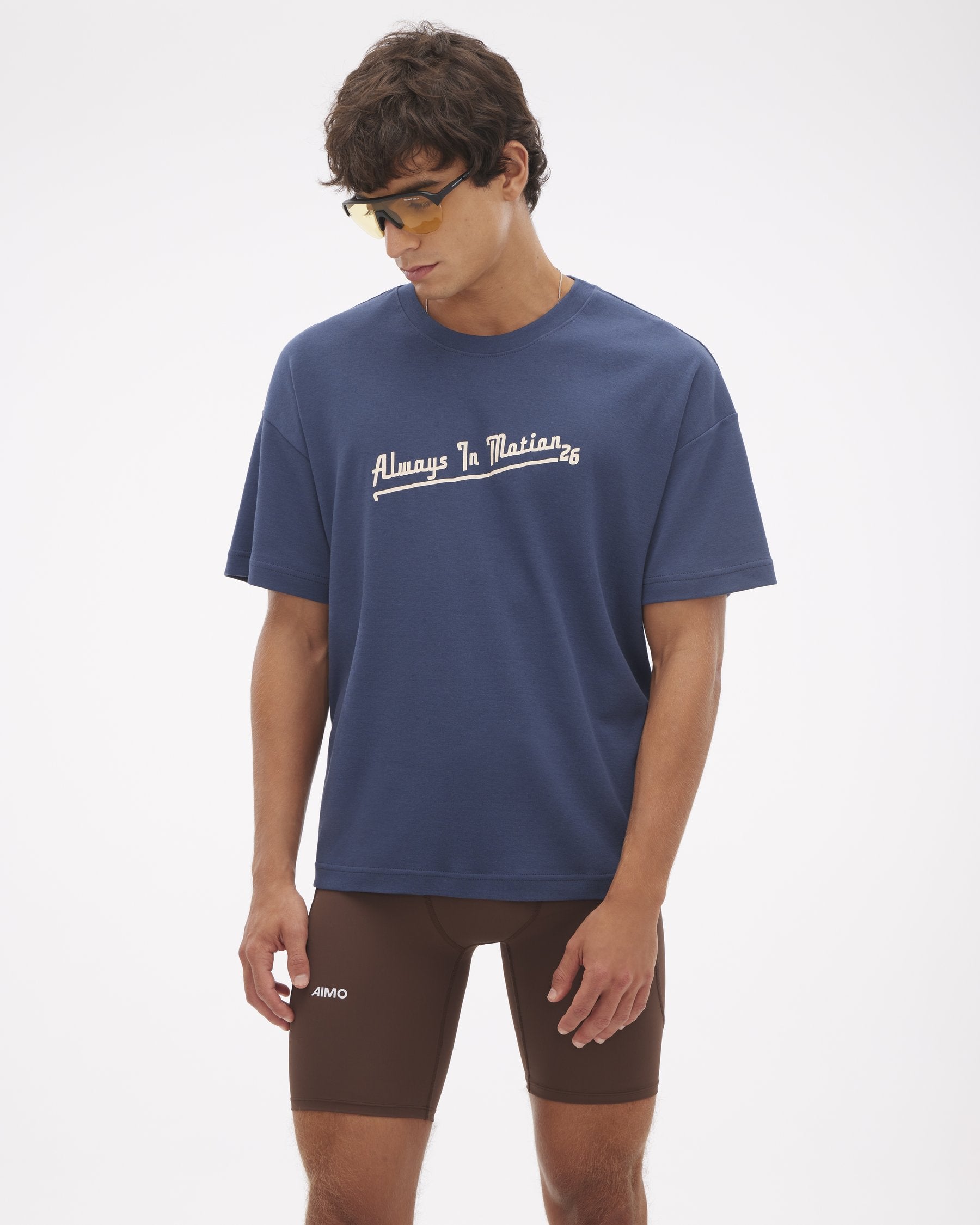 Camiseta Boxy Retro Marinho