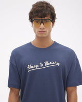 Camiseta Boxy Retro Marinho